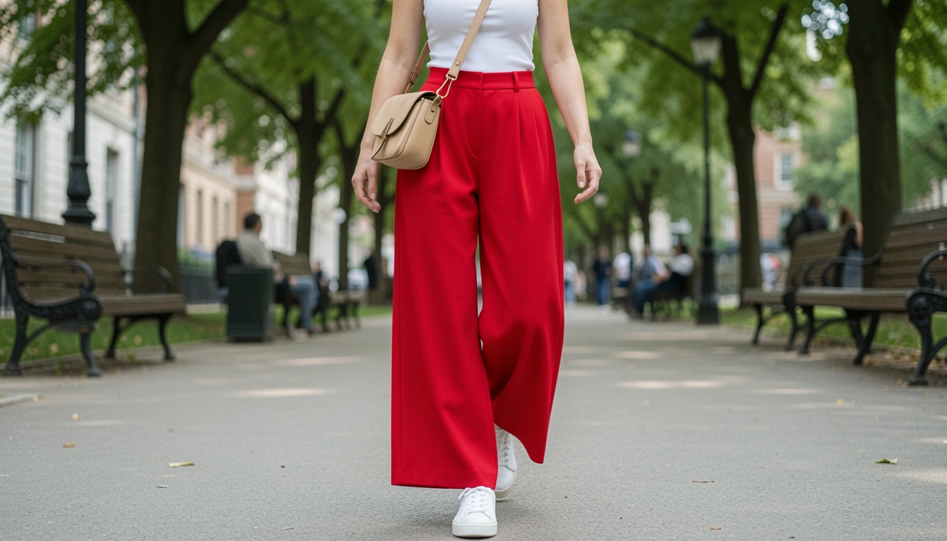 9 Vibrant Red Culottes Outfit Street Style Worth Copying