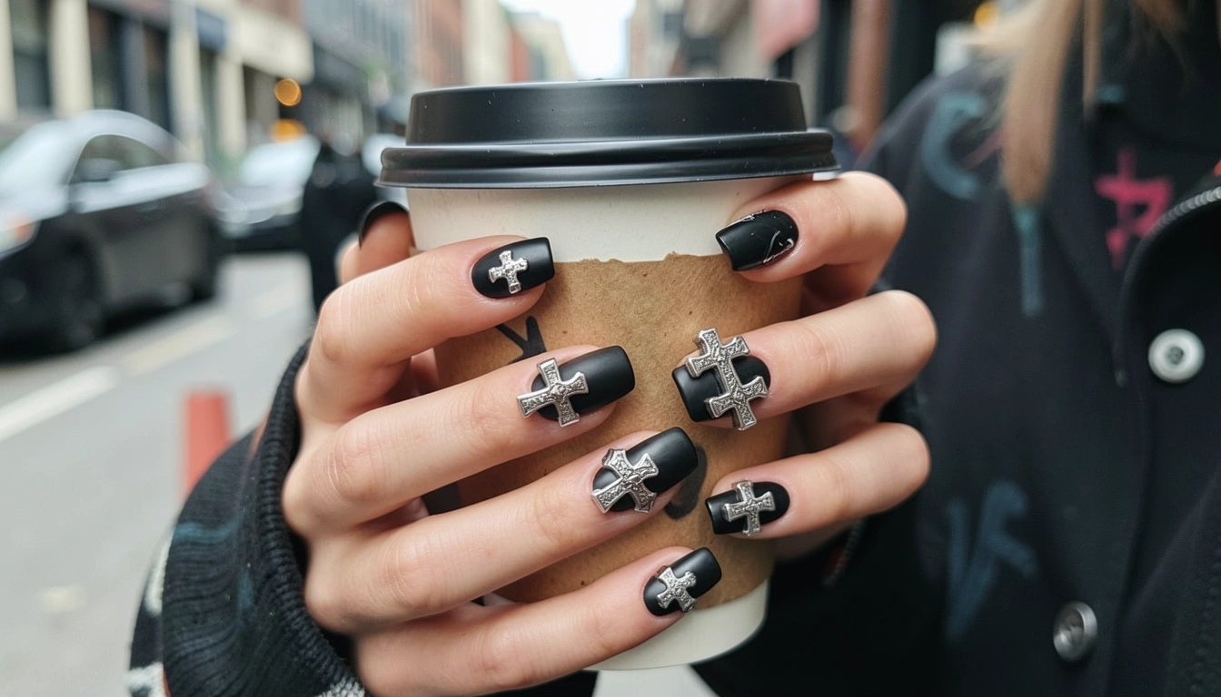 20 Gothic Street Style Cross Nails Worth Recreating